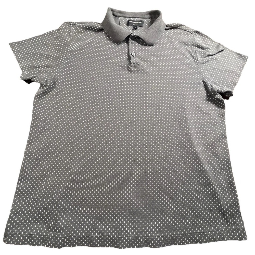 Banana Republic Dress Polo Shirt Men's Size Large Short Sleeve Casual Dark Gray